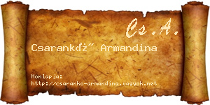 Csarankó Armandina névjegykártya